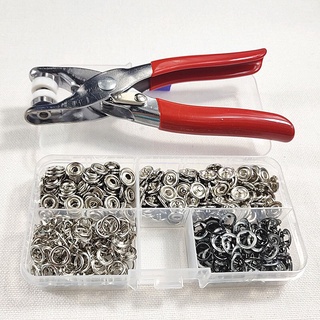 Bộ kìm bấm khuy cúc áo kèm hộp 100 cúc áo đủ màu - Kìm bấm cúc vành, bấm khuy gọn nhẹ