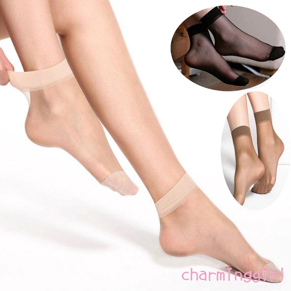 Bộ 10 đôi vớ lụa co giãn thời trang cho nữ