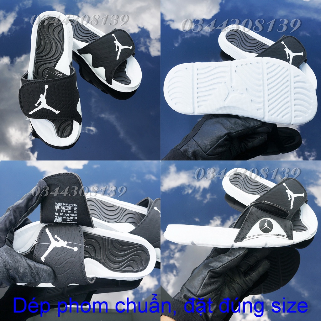 Dép Jordan 4 bóng rổ trắng đen nam nữ hot trend VNXK đầy đủ tem tag hộp hãng loại 1 quai ngang xé dán. nhuthuyshoes