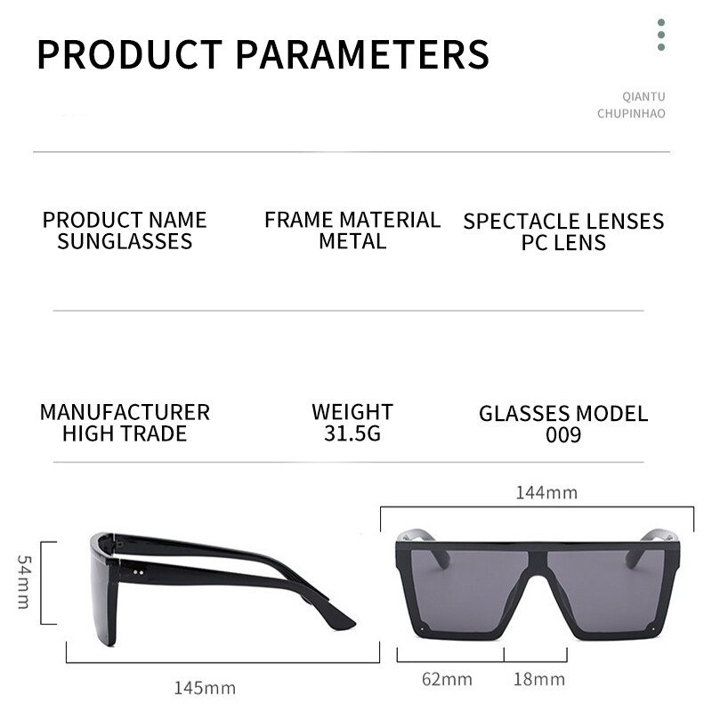 Kính Mát Thời Trang Khung Vuông PTQ Cho Nam