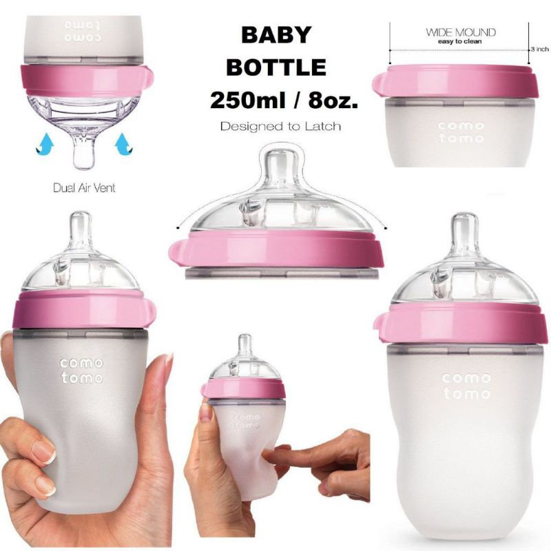 =Bình sữa como slicon150ml/250ml siêu mềm cho bé