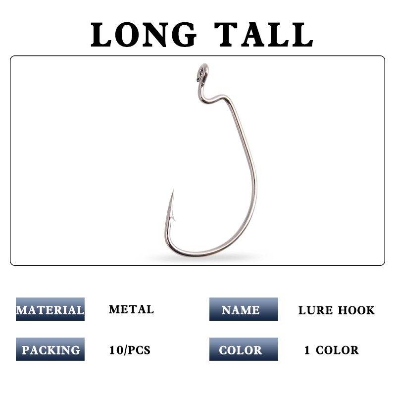 Set 10 Lưỡi Câu Cá Bằng Thép Carbon Mềm Mại Chuyên Dụng