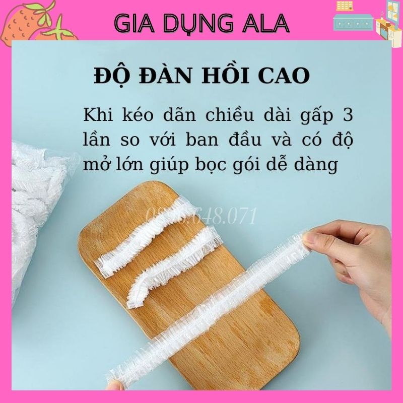 Màng Bọc Thực Phẩm Thức Ăn Co Giãn Có Chun Hình Gấu 100 Cái, Túi Bọc Thực Phẩm Đồ Ăn Siêu Dai