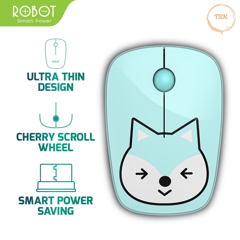 Quang Không Dây 2.4GHz ROBOTM220 Họa Tiết Hoạt Hình Dễ Thương