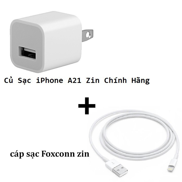 COMBO CÁP SẠC + CỦ SẠC IPHONE FOXCONN - CỦ CÁP SẠC ZIN BẢO HÀNH 1 THÁNG ĐỔI MỚI SẠC- CÁP LINH KIỆN NHÀ MÁY FOXCONN