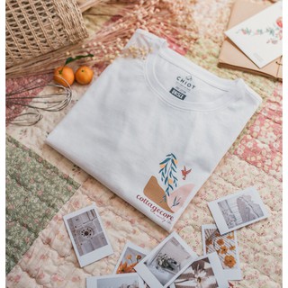 Áo thun in trắng đen cotton 🍄Cottagecore 🍄