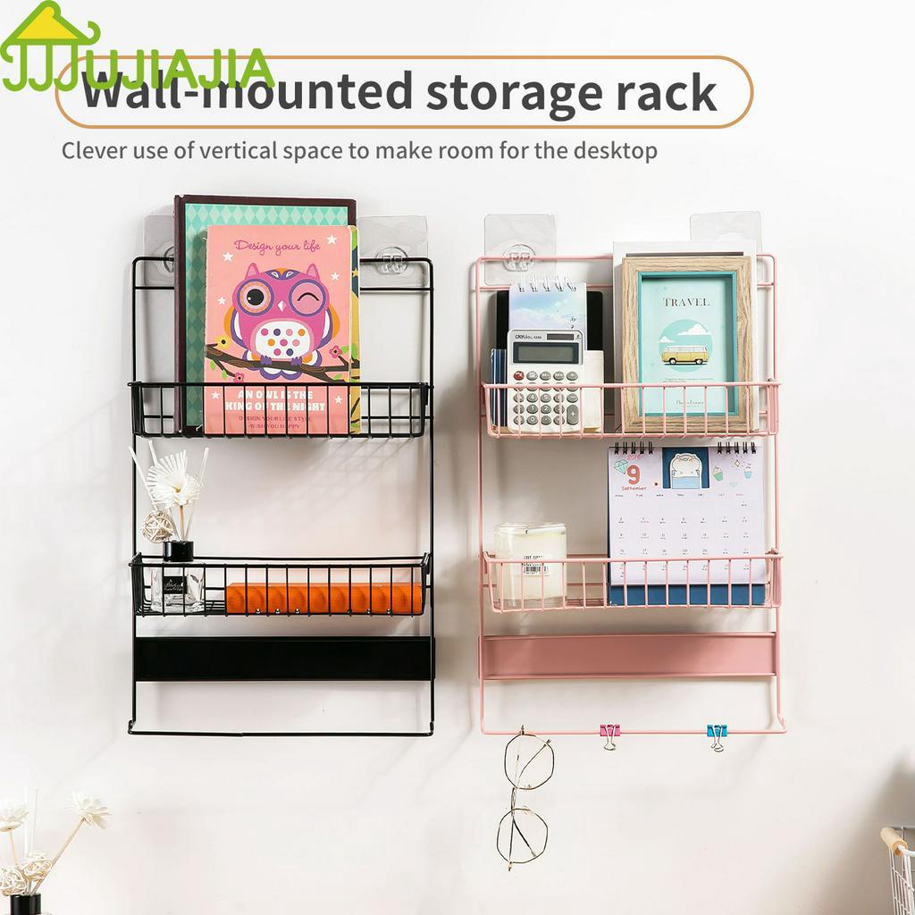 Giá Đựng Đồ JUJIAJIA Thiết Kế Dạng Tầng Gắn Tường Không Cần Đục Lỗ Dùng Cho Ký Túc Xá Tiện Dụng