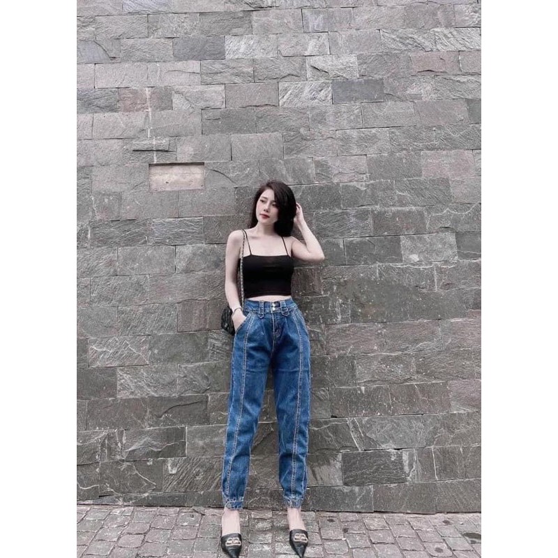 QNU20 - QUẦN JEANS BOMBER CẠP CHUN GÂN SỌC - 2 MÀU