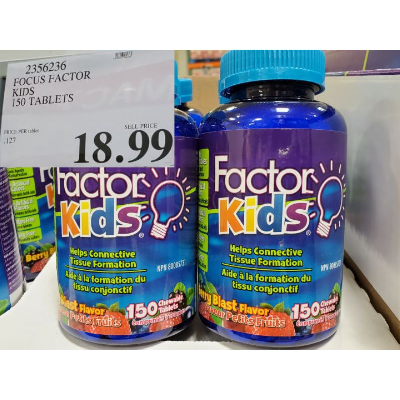 Kẹo bổ não cho bé Focus Factor Kids 150 viên (date 31.01.23)