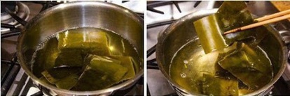 Cá bào tảo bẹ nấu dashi cho bé
