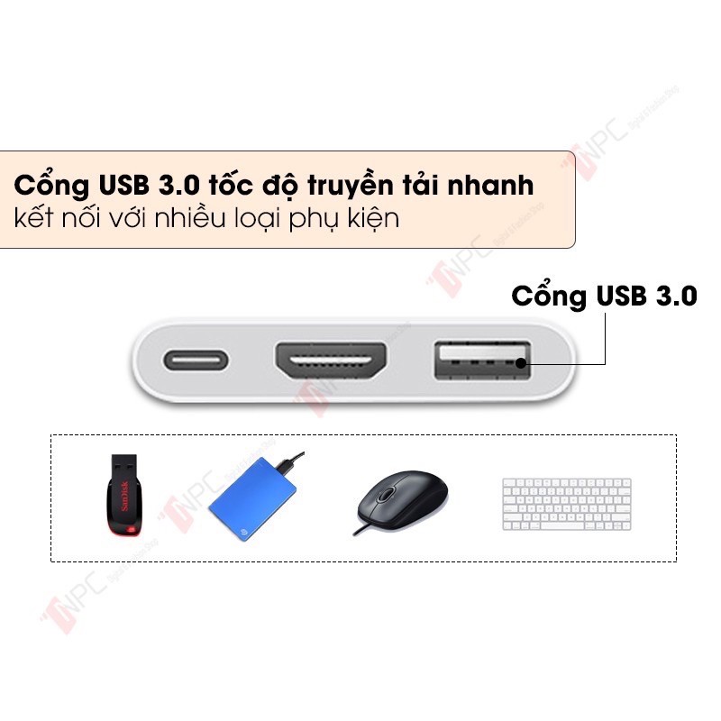 Cáp Chuyển Đổi Apple USB-C to Digital AV Multiport ( HDMI 4K 60Hz )