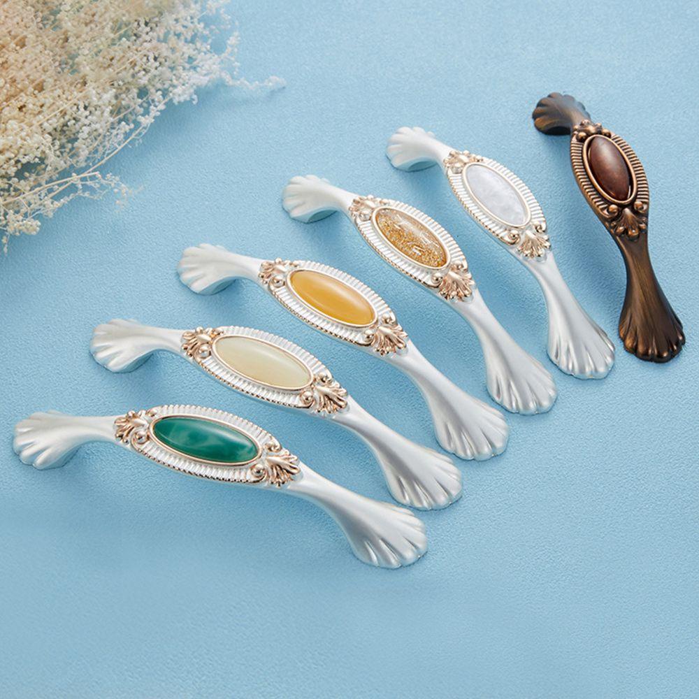 BEAUTY Set 2 Tay Nắm Cửa Tủ Bằng Hợp Kim Kẽm Phong Cách Châu Âu