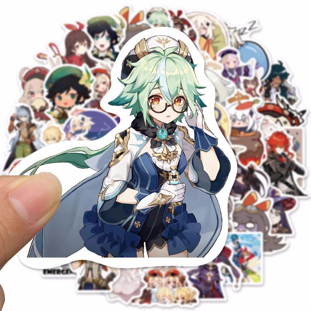 Nhãn Dán Trang Trí Laptop Máy Tính Cốc Nước Hình Anime IVORY Genshin Va Chạm