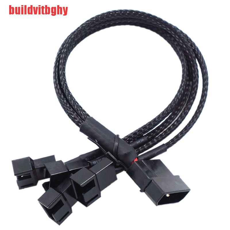 {buildvitbghy}Copper Molex 4 Way 3Pin/4Pin Computer Power Fan Splitter Adapter Cable 12V IHL