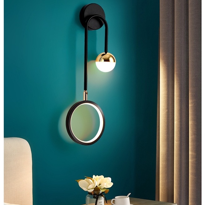 ĐÈN GẮN TƯỜNG ĐÔI MẠ VÀNG CAO CẤP KÈM BÓNG LED 3 MÀU ÁNH SÁNG