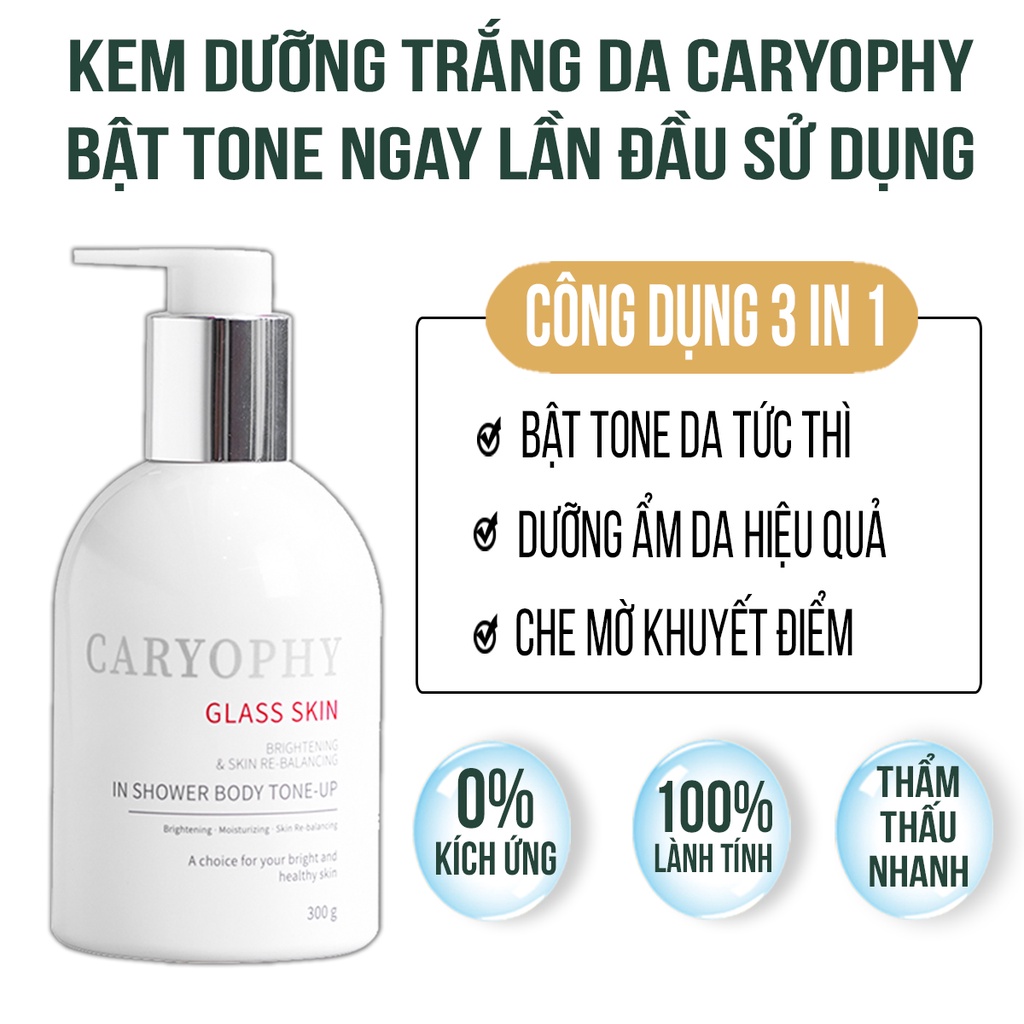 Kem dưỡng trắng da Body Caryophy Glass Skin 300g