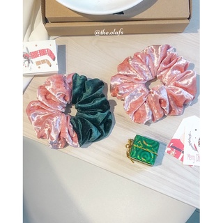 Dây buộc tóc Scrunchies Nhung hồng