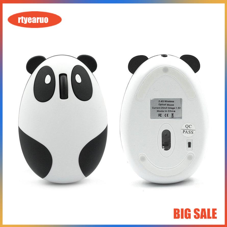 Chuột máy tính hình gấu trúc có thể sạc lại không dây 2.4GHz tiện dụng