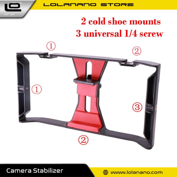 Tay cầm chống rung 4-7 inch - màu đen/đỏ cho máy ảnh | BigBuy360 - bigbuy360.vn