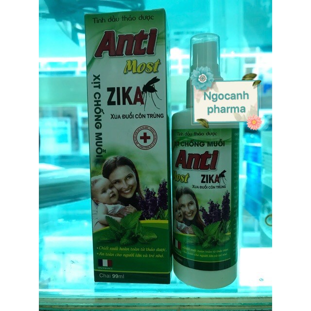 Xịt chống muỗi Zika Anti Most lọ 99ml