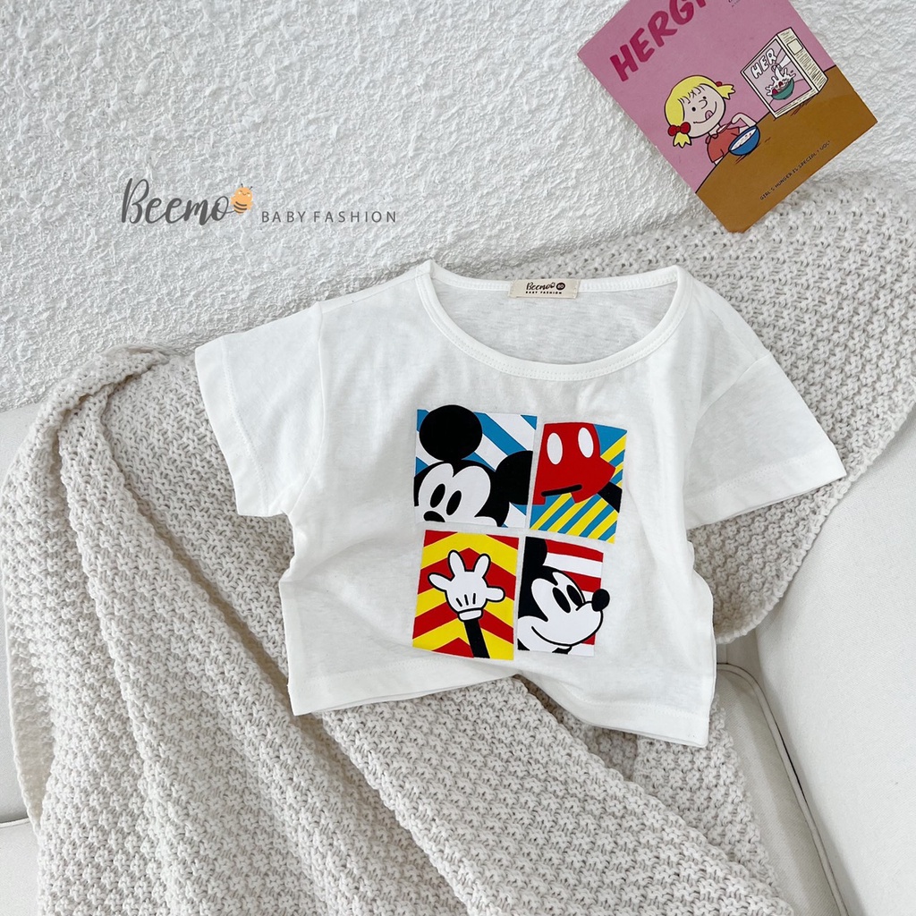 Áo phông bé trai/ bé gái Beemo in hình Mickey sành điệu, áo thun cho bé chất liệu cotton mềm mịn thấm mồ hôi