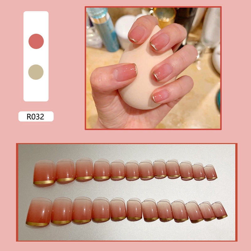 [Hàng mới về] Bộ 24 miếng dán Acrylic 2 mặt dùng trang trí móng tay UV