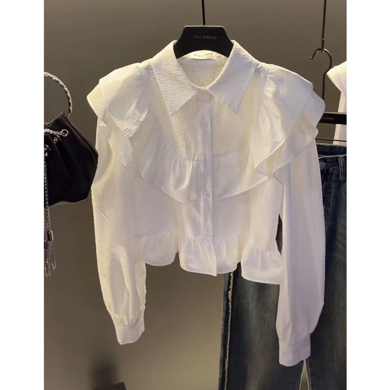 Áo Sơ Mi Nữ Dài Tay Cổ Bẻ Form Rộng Thời Trang Hàn Mới