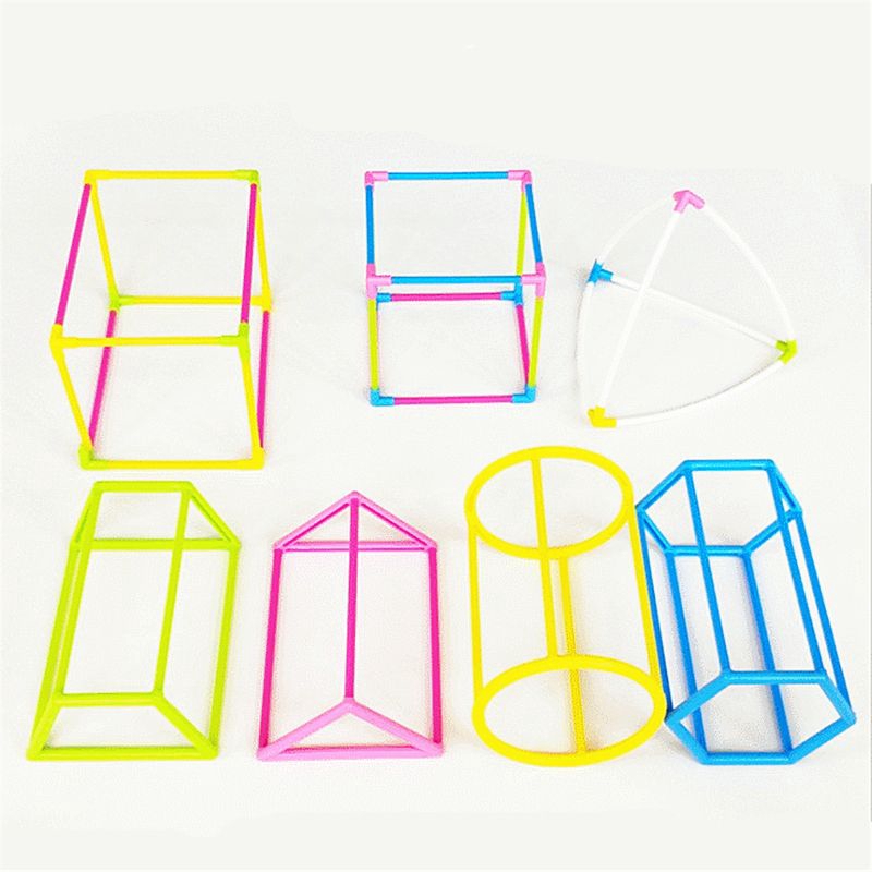 Bộ đồ chơi hình học lắp ráp 3D hỗ trợ học toán cho trẻ em
