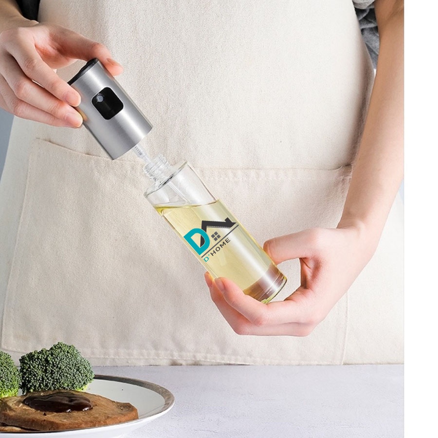 Bình Xịt Dầu Ăn Thuỷ Tinh, Chai Xịt Dầu Ăn Phun Sương Dhome 100ml - Dùng Cho Nồi Chiên Không Dầu, Các Món Nướng, Salad