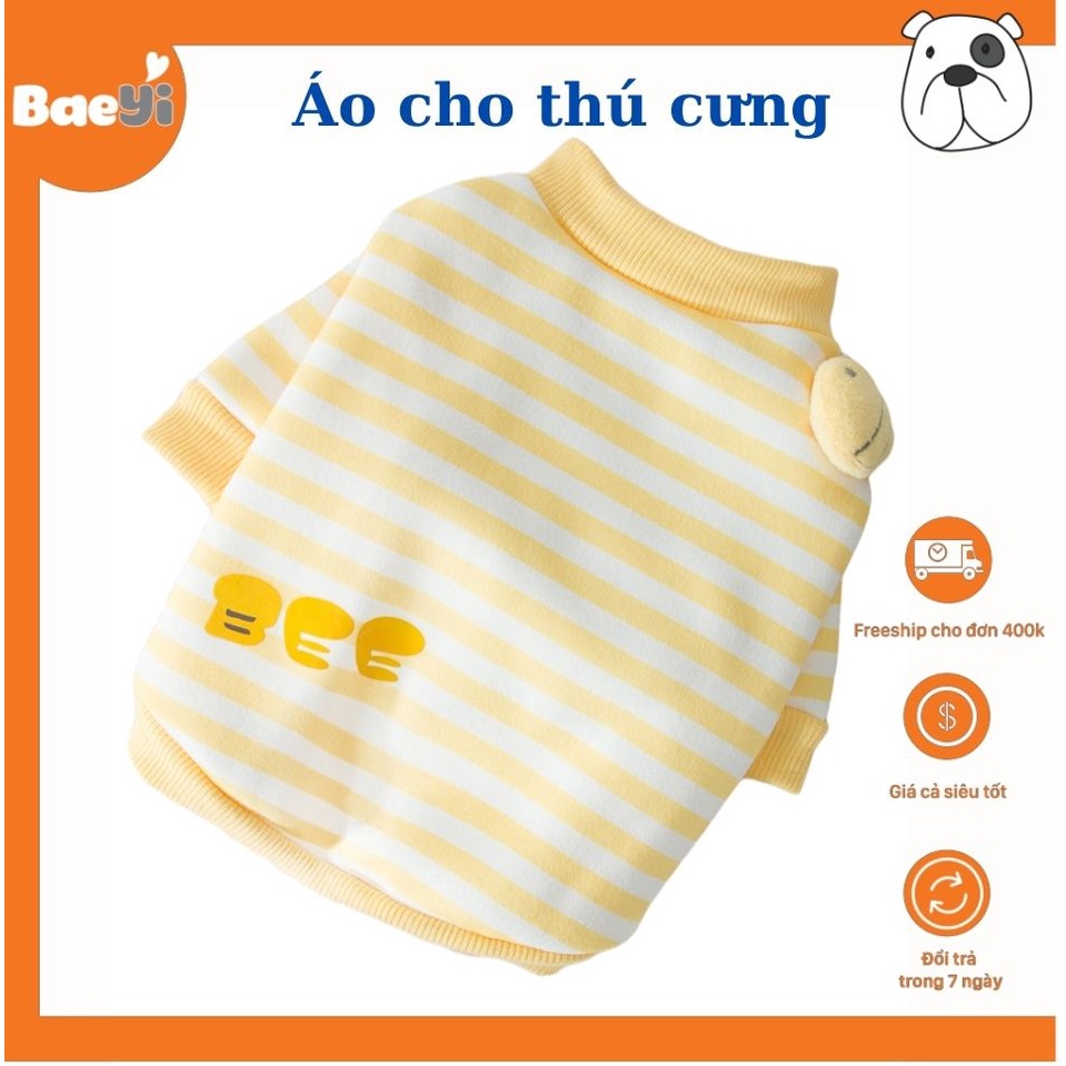 Áo cho chó mèo mùa đông, quần áo chó mèo nỉ mỏng ấm áp, phụ kiện thú cưng tại BaeYi