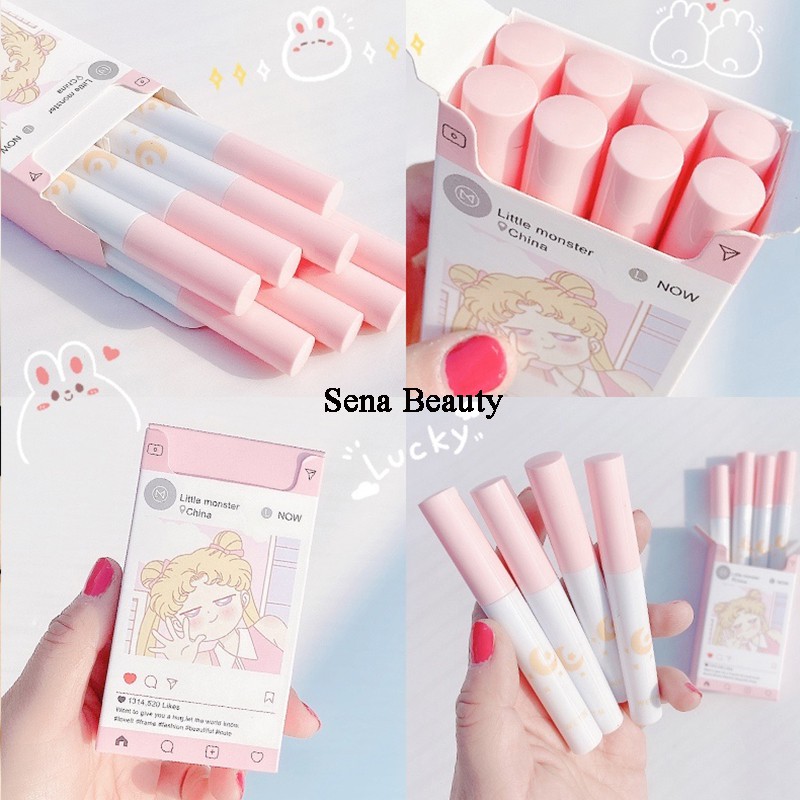 Set son 8 cây son kem lì Thủy Thủ Mặt Trăng Little Monster Senabeauty | Thế Giới Skin Care
