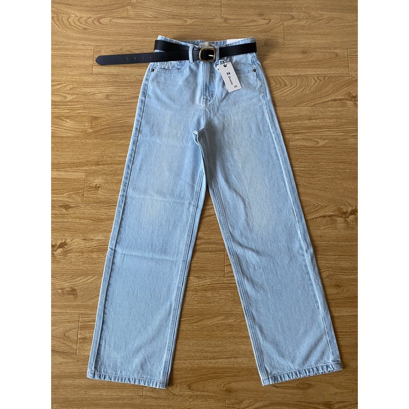 Quần Jeans Suông Culottes Dáng Dài Xuất Chuẩn