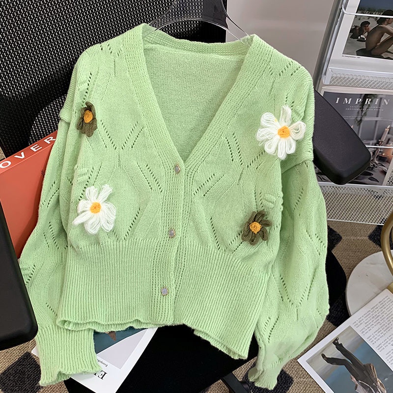 Áo Khoác cardigan Dệt Kim Tay Dài Cổ Chữ V Thời Trang Mùa Thu Phong Cách Mới Cho Nữ