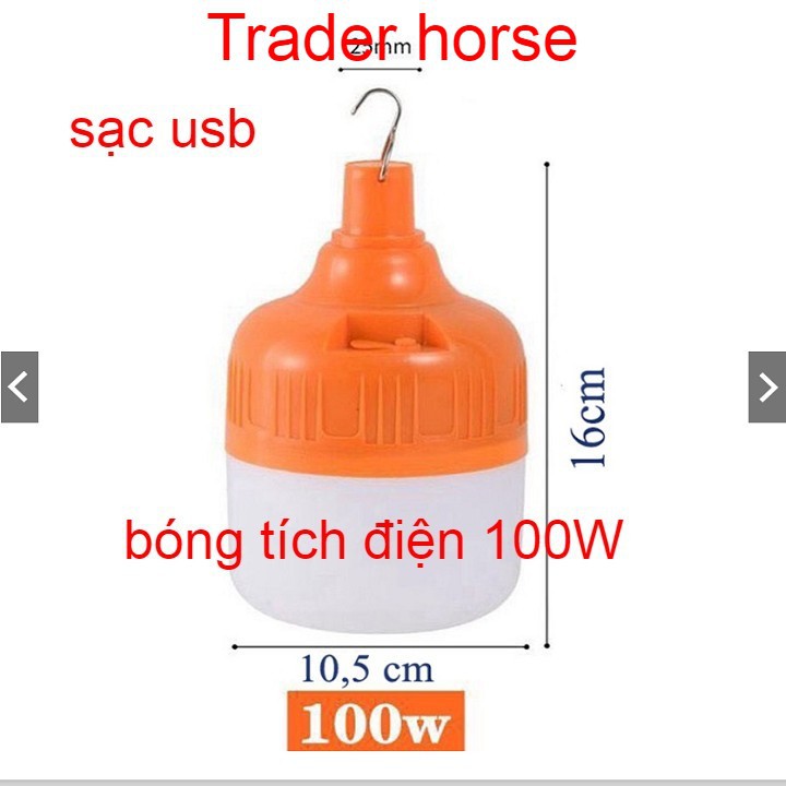 Bóng đèn tích điện 6h-8h sạc USB - loại 100W