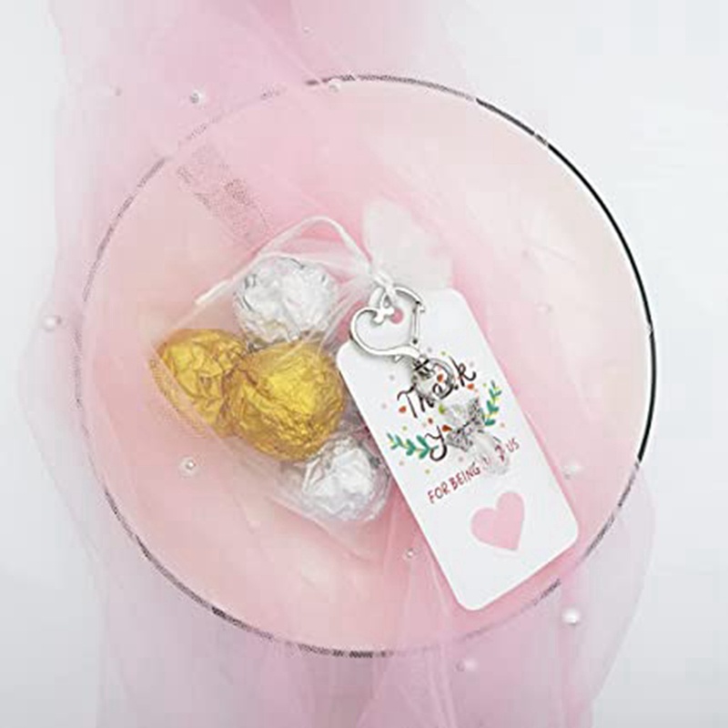 Set 40 Móc Khóa Bươm Bướm Đính Đá Pha Lê Trái Tim Làm Quà Tặng / Túi Quà Cảm Ơn