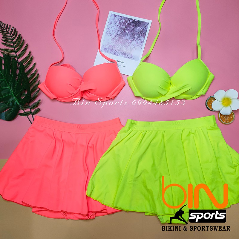 Bikini Bộ Bơi Nữ Hai Mảnh Quần Váy Freesize Bin Sports BHV067