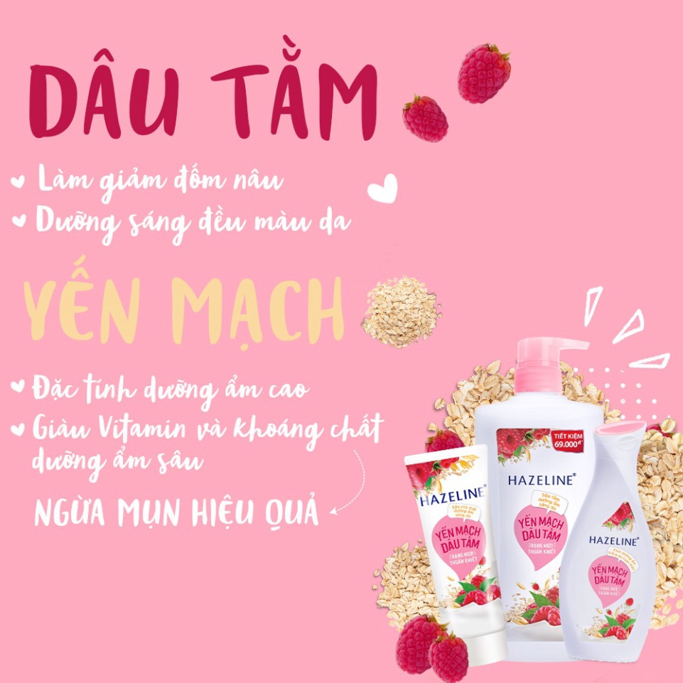 SỮA TẮM DƯỠNG THỂ THIÊN NHIÊN TRẮNG SÁNG DA HAZELINE 1.2KG