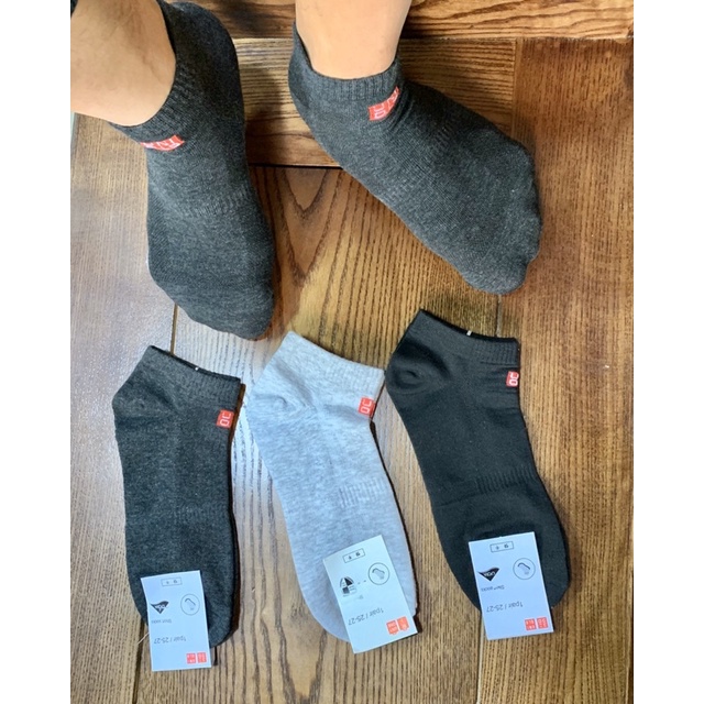 Tất Nam cổ ngắn uniqlo vớ VNXK 95% cotton bamboo 5%  spandex chống hôi chân