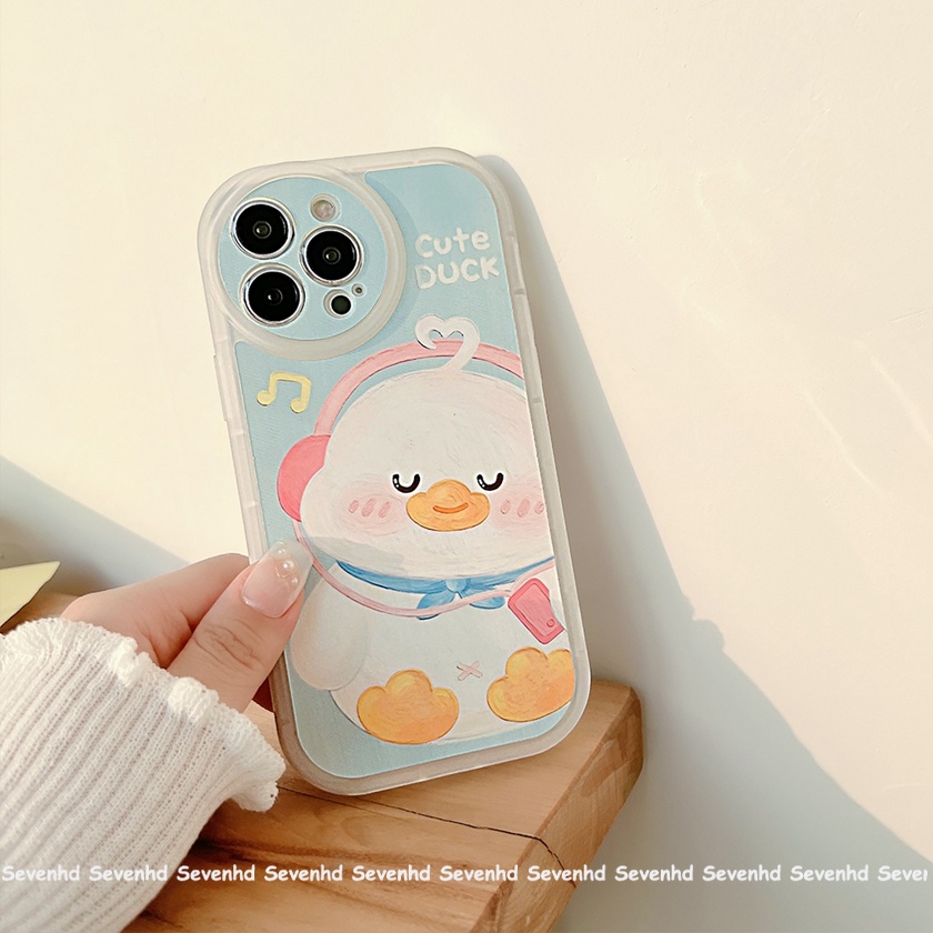 Ốp Điện Thoại Họa Tiết Chú Vịt Âm Nhạc Cho iPhone 13 12 11 Pro Max SE2020 X XR Xs Max 7 8 Plus