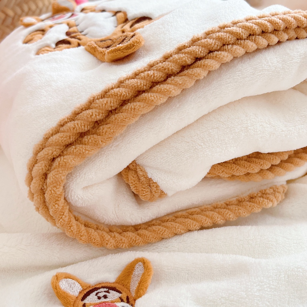 Bộ Khăn Tắm Hai Mảnh Thêu Họa Tiết Hoạt Hình Dành Cho Trẻ Em Và Người Lớn