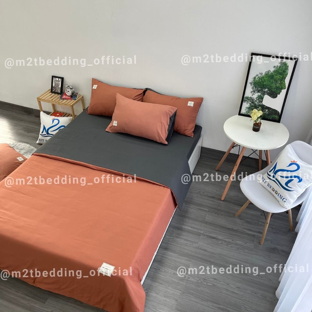 Bộ chăn ga gối Cotton TC M2T BEDDIND Luxury chăn chần bông thông minh drap giường đủ kích thước đệm và màu sắc