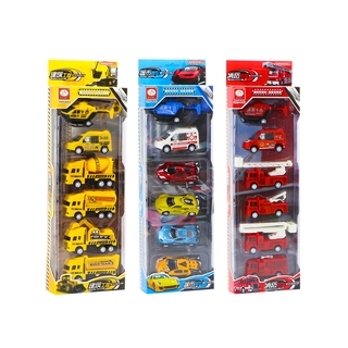 Set 6 mô hình xe cứu hỏa đồ chơi vui nhộn cho bé