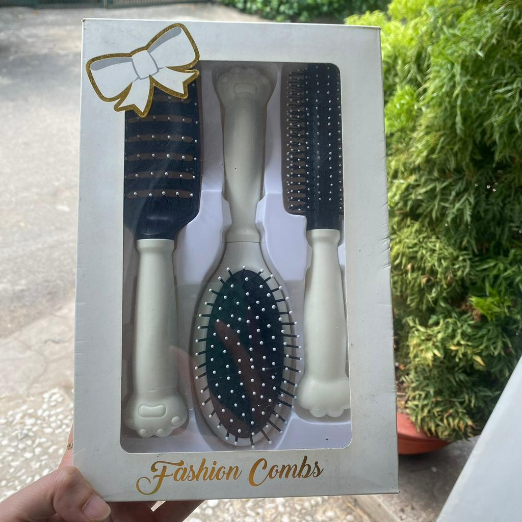 Set bộ 3 Lược gỡ tóc rối, chải tóc tạo phồng tóc, tạo kiểu tóc massage da đầu chuyên dụng nội địa trung