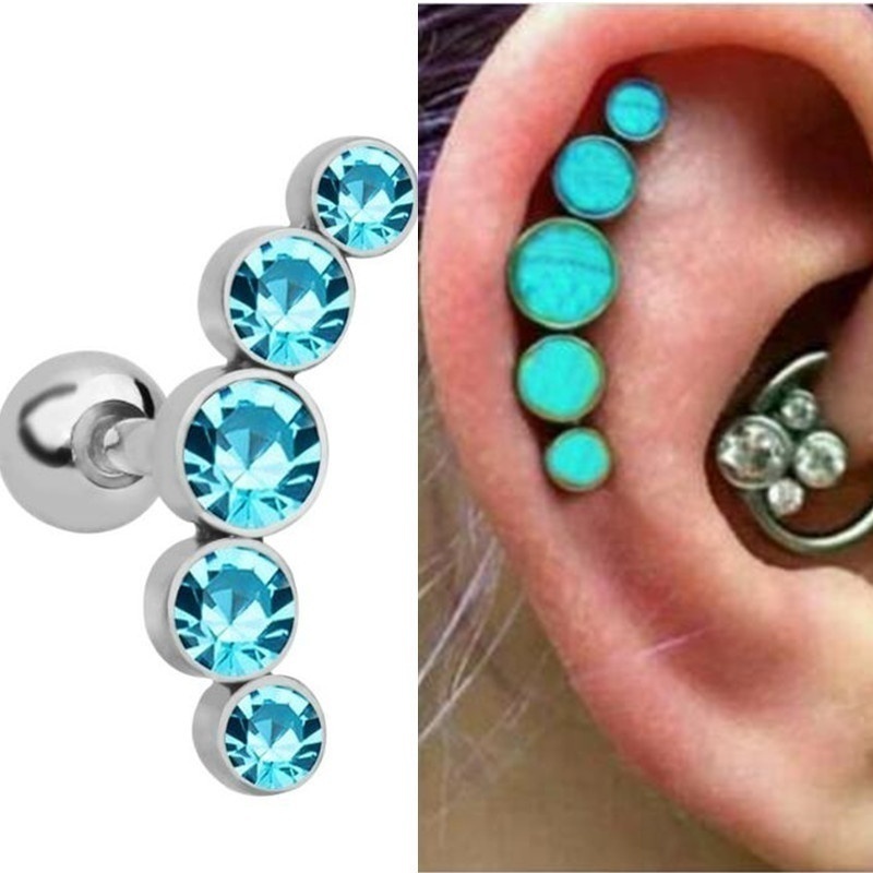 Khuyên Tai Đính Đá Pha Lê Thời Trang Cá Tính 16G
