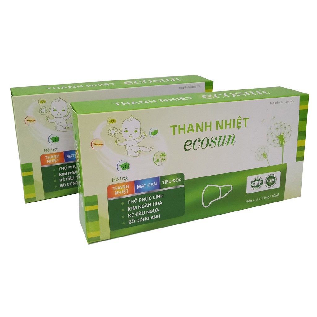 Thực phẩm bảo vệ sức khỏe Thanh Nhiệt ECOSUN giải độc, mát gan - Hộp 20 ống