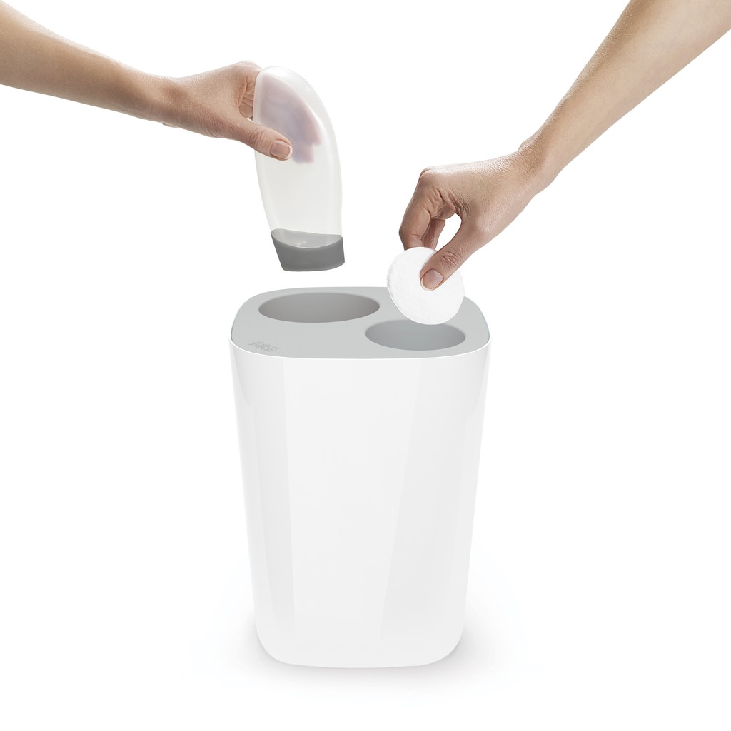 Thùng rác phòng tắm cao cấp Joseph Joseph 705140 - Split 8L Waste & Recycling Bin Grey