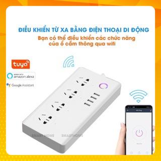 Ổ cắm điện USB wifi thông minh nhiều lỗ cắm đa năng, kết nối wifi điều khiển qua app, 4 ổ cắm