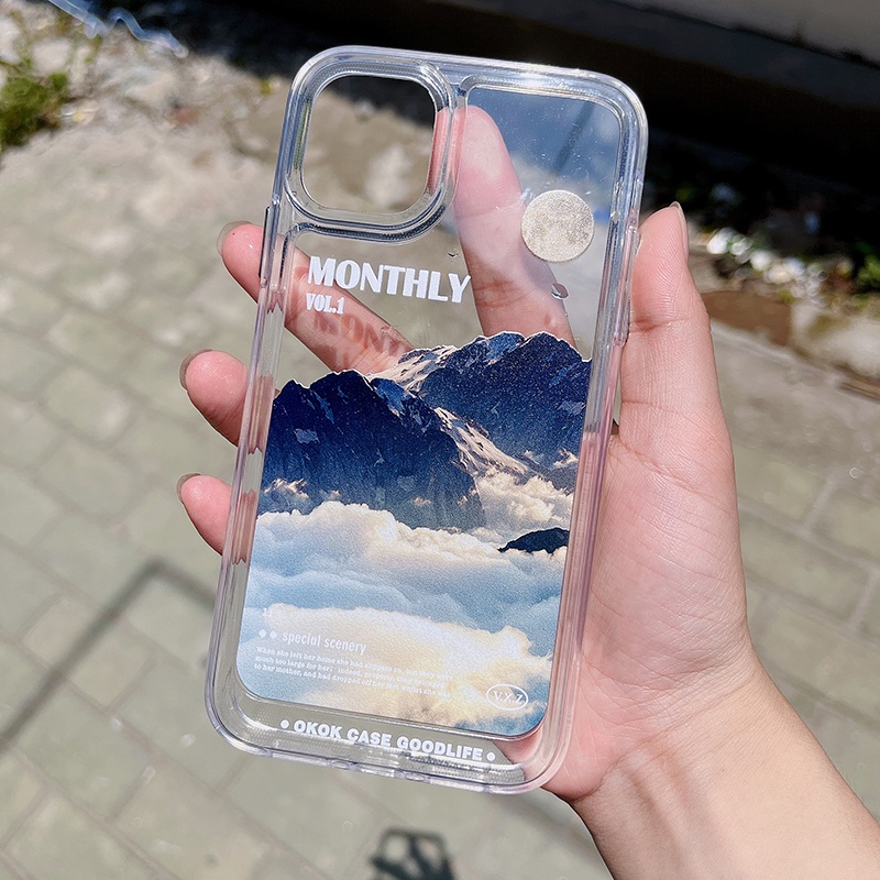 Ốp Điện Thoại DecoPhone Acrylic tpu acrylic Hình Núi Tuyết Cho iphone 6s 7 8 plus x xs xr 11 12 13 14 15 max pro