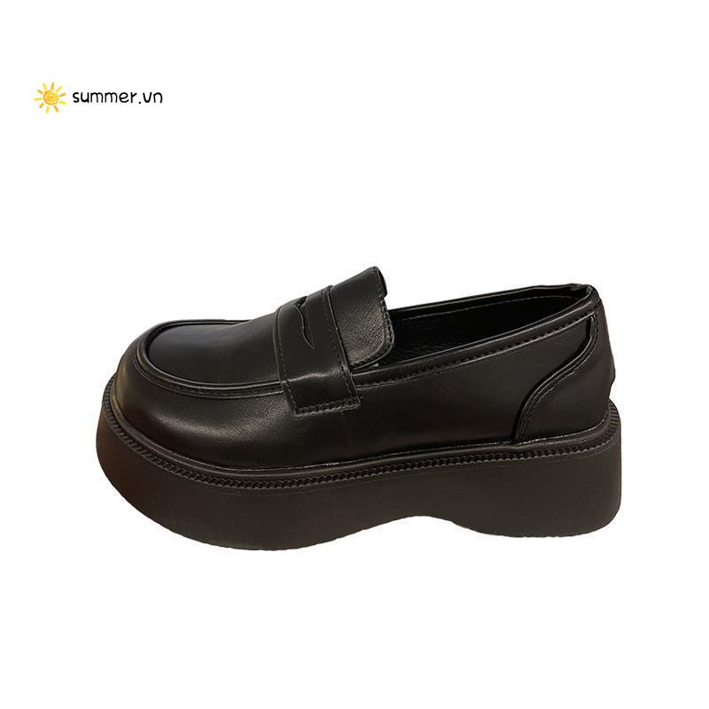 Giày Da Đế Dày Phong Cách Anh Quốc Cho Nữ Sinh