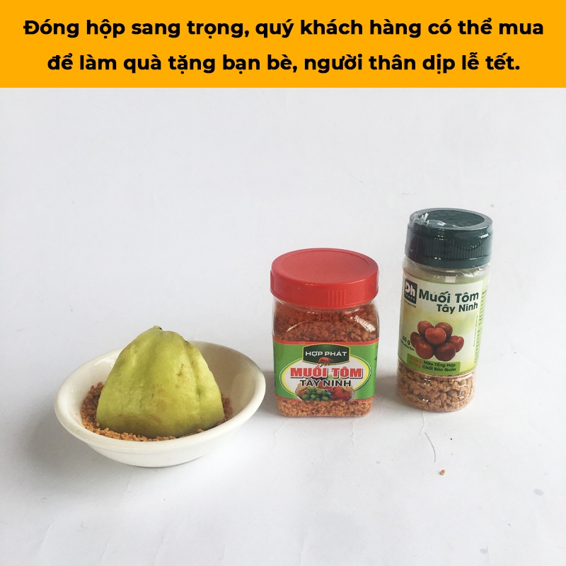 Muối tôm Tây Ninh sạch chấm hoa quả (3 Loại), hủ (60-100gr) đóng kín chất lượng thơm ngon, đặc sản Tây Ninh làm quà